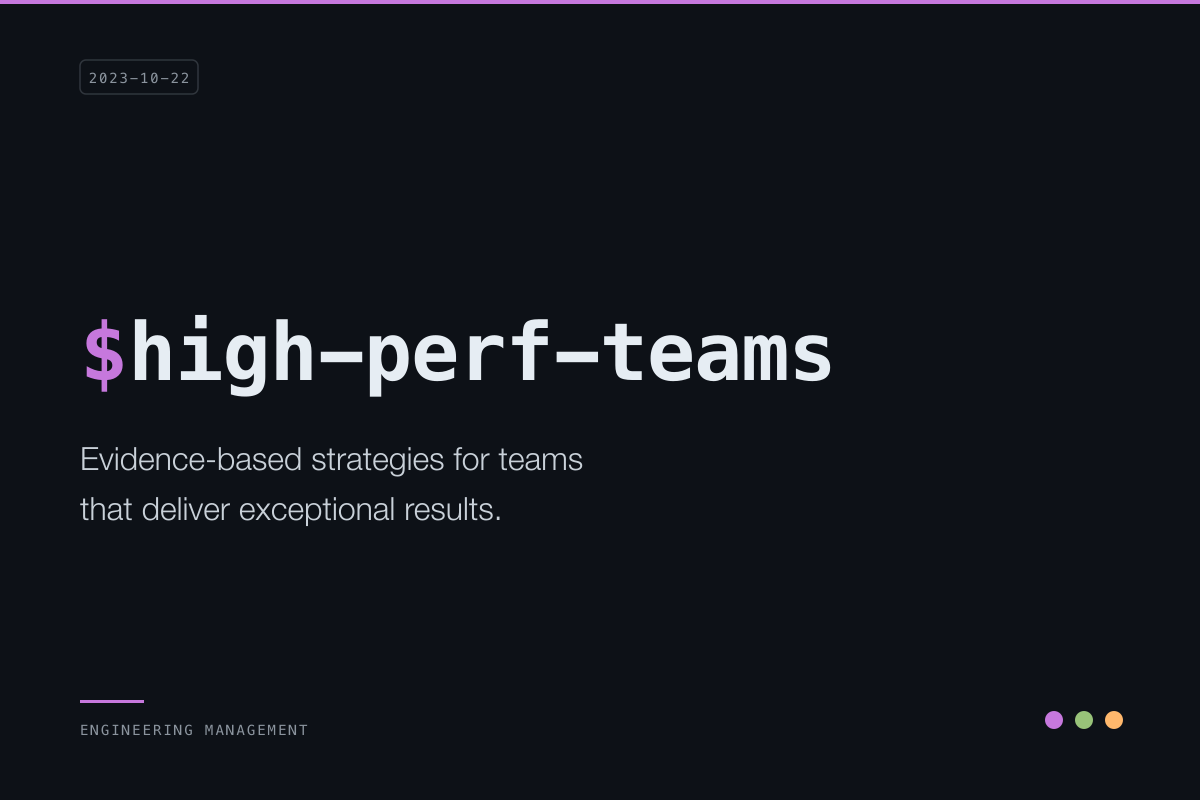 Building High-Performing Engineering Teams