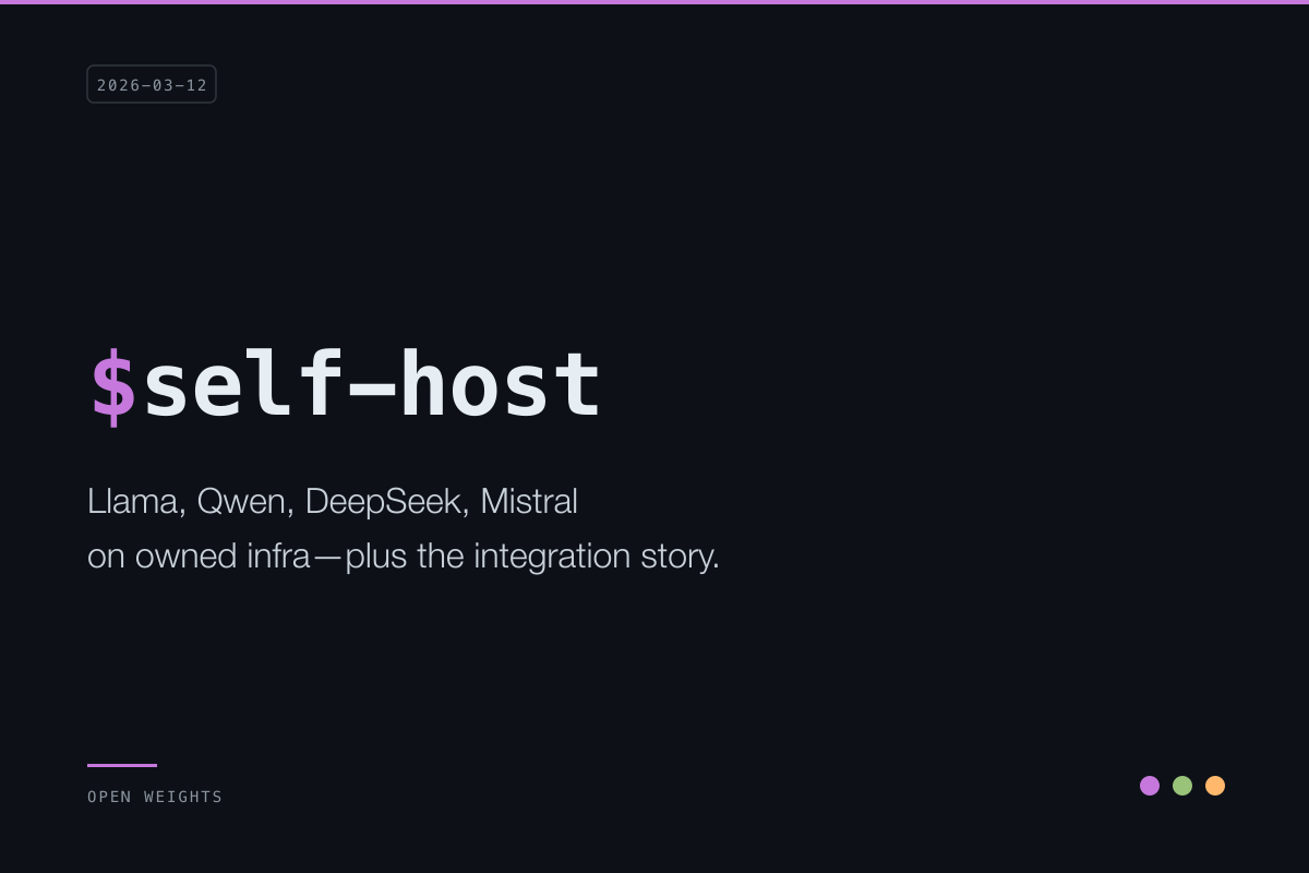 When 'We Own the Model' Beats the API: A Self-Hosting Playbook